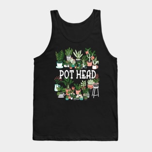 Plant Lover and Gardener Pot Head Succulent Tank Top